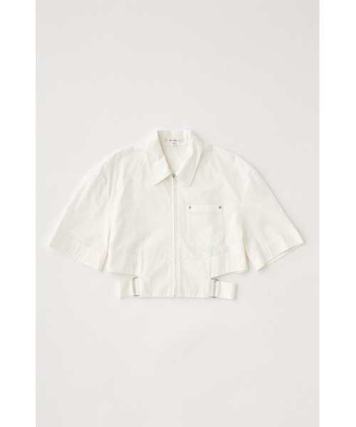 MOUSSY(マウジー)の「CROPPED BELTED シャツ(シャツ/ブラウス・レディース・ブルー系その他/ホワイト/ネイビー系・FREE)」の7枚目の写真