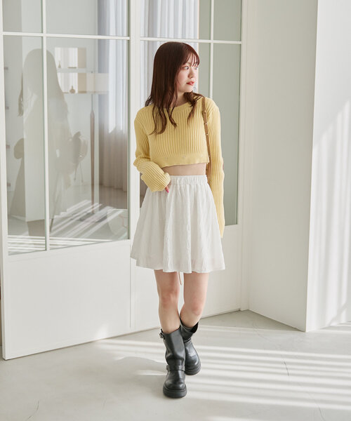 Kastane（カスタネ）の「*ケミカルリブ2WAYニット（ニット/セーター・レディース・イエロー/ピンク/ホワイト・FREE）」の15枚目の写真