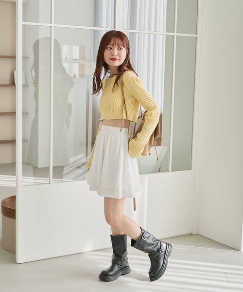 Kastane（カスタネ）の「*ケミカルリブ2WAYニット（ニット/セーター・レディース・イエロー/ピンク/ホワイト・FREE）」の14枚目の写真