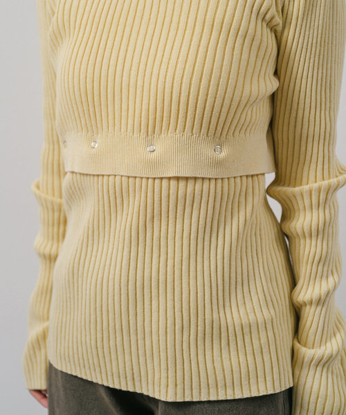 Kastane（カスタネ）の「*ケミカルリブ2WAYニット（ニット/セーター・レディース・イエロー/ピンク/ホワイト・FREE）」の8枚目の写真