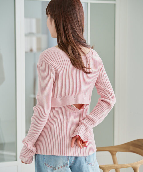 Kastane（カスタネ）の「*ケミカルリブ2WAYニット（ニット/セーター・レディース・イエロー/ピンク/ホワイト・FREE）」の22枚目の写真