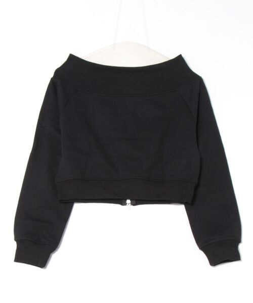 STYLEBLOCK（スタイルブロック）の「スウェットWジップオフショルトップス（Tシャツ/カットソー・レディース・ブラック/グレー/ブラウン/アイボリー・M）」の5枚目の写真