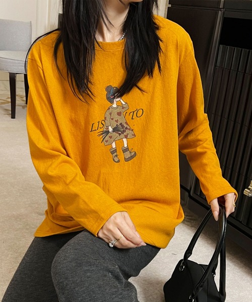 Chopova Lowena 長袖トップス イラストプリント イエロー CHOPOVA LOWENA 長袖 Tシャツ - メルカリ
