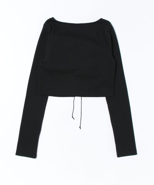 GORGE(ゴージ)の「《編み上げ×キャミSET》レディース リブ アンサンブルトップス レイヤード 春夏秋(Tシャツ/カットソー・レディース・チャコール/ブラック・F)」の13枚目の写真
