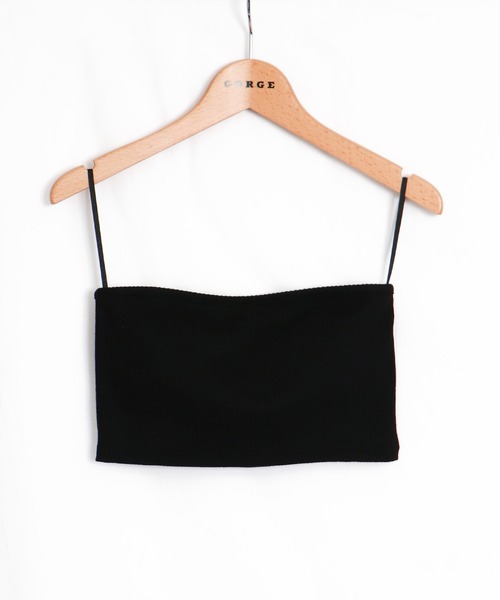 GORGE(ゴージ)の「《編み上げ×キャミSET》レディース リブ アンサンブルトップス レイヤード 春夏秋(Tシャツ/カットソー・レディース・チャコール/ブラック・F)」の8枚目の写真