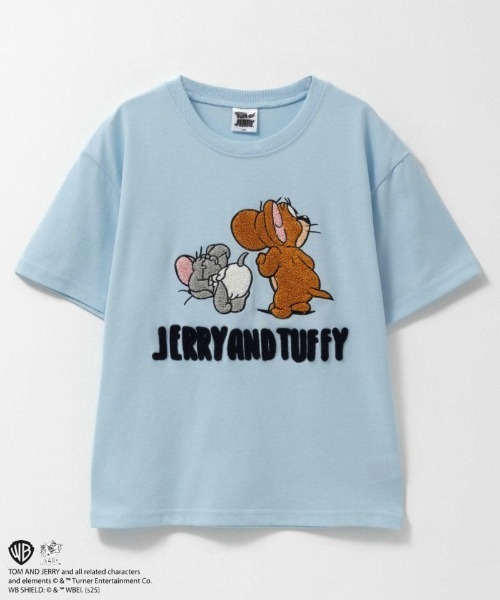 Tom＆Jerry（トムアンドジェリー）の「TOM&JERRY サガラ刺繍 ワッペンTシャツ（Tシャツ/カットソー・キッズ・オフホワイト/チャコールグレー/イエロー/サックスブルー・120/110/100/160/150/140/130）」の3枚目の写真