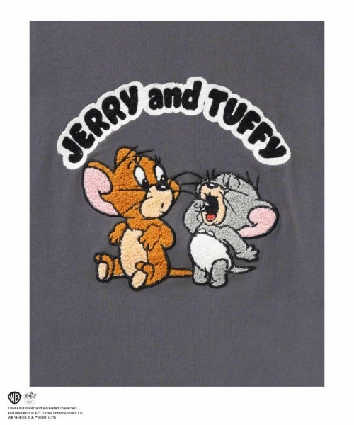 Tom＆Jerry（トムアンドジェリー）の「TOM&JERRY サガラ刺繍 ワッペンTシャツ（Tシャツ/カットソー・キッズ・オフホワイト/チャコールグレー/イエロー/サックスブルー・120/110/100/160/150/140/130）」の8枚目の写真