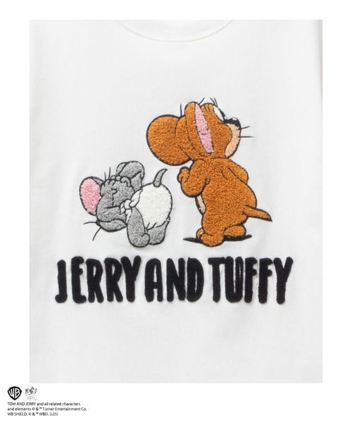 Tom＆Jerry（トムアンドジェリー）の「TOM&JERRY サガラ刺繍 ワッペンTシャツ（Tシャツ/カットソー・キッズ・オフホワイト/チャコールグレー/イエロー/サックスブルー・120/110/100/160/150/140/130）」の5枚目の写真