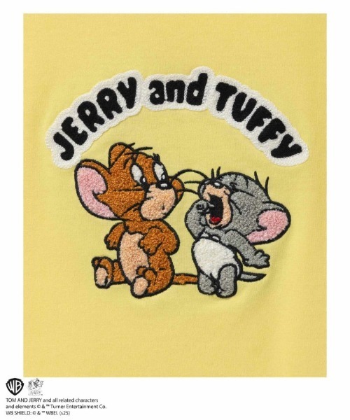 Tom＆Jerry（トムアンドジェリー）の「TOM&JERRY サガラ刺繍 ワッペンTシャツ（Tシャツ/カットソー・キッズ・オフホワイト/チャコールグレー/イエロー/サックスブルー・120/110/100/160/150/140/130）」の13枚目の写真