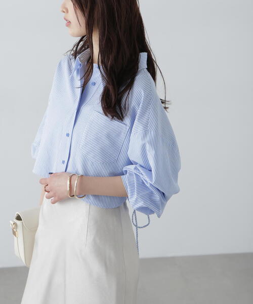 FREE'S MART（フリーズマート）の「◆バックレースアップショート丈シャツ（シャツ/ブラウス・レディース・ピンク/ホワイト/グレー/ブルー系その他・FREE）」の18枚目の写真