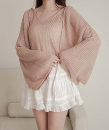 flare sleeve knit tops / フレアスリーブニットトップス