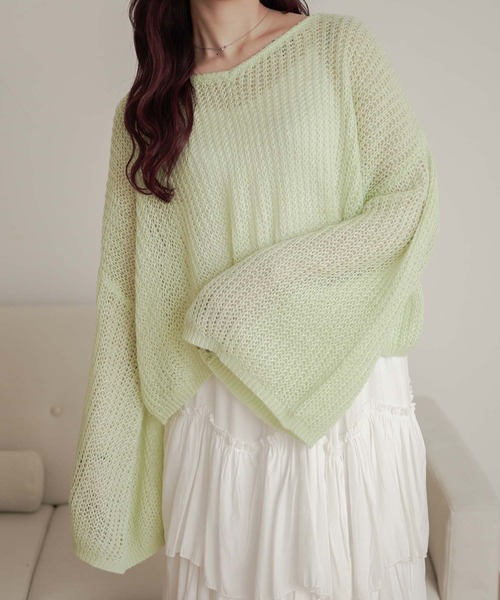 セール】flare sleeve knit tops / フレアスリーブニット