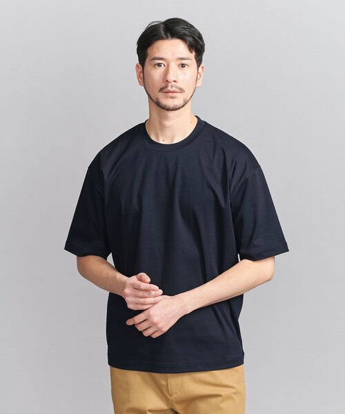 BEAUTY&YOUTH UNITED ARROWS(ビューティーアンドユースユナイテッドアローズ)の「【WEB限定 WARDROBE SMART】NORITAKE リラックス テーパード Tシャツ(Tシャツ/カットソー・メンズ・ホワイト/ダークグレー/ネイビー/ブラック・S/M/L/XL)」の4枚目の写真