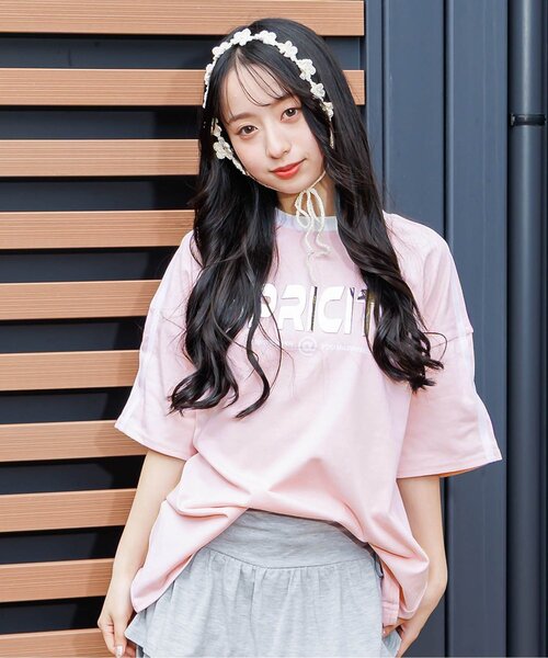 algy（アルジー）の「メタルロゴBIG半袖T（Tシャツ/カットソー・キッズ・ネイビー/ピンク/オフホワイト・XX-SMALL/X-SMALL/MEDIUM/SMALL）」の3枚目の写真