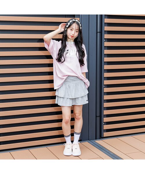 algy（アルジー）の「メタルロゴBIG半袖T（Tシャツ/カットソー・キッズ・ネイビー/ピンク/オフホワイト・XX-SMALL/X-SMALL/MEDIUM/SMALL）」の4枚目の写真