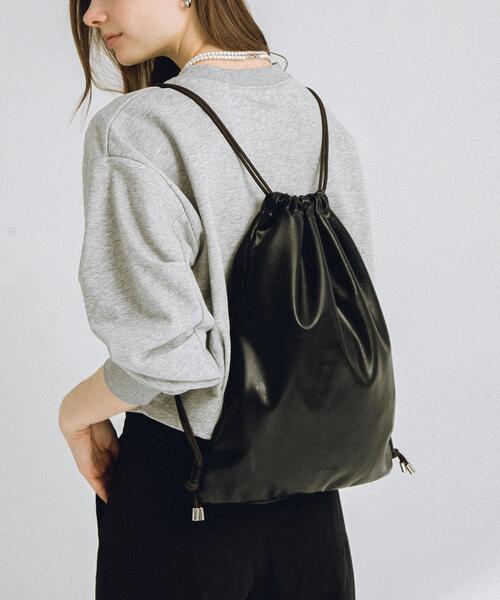 URBAN RESEARCH Sonny Label（アーバンリサーチサニーレーベル）の「エンボスロゴナップサック（バックパック/リュック・レディース・ブラック/アイボリー・ONE）」の4枚目の写真