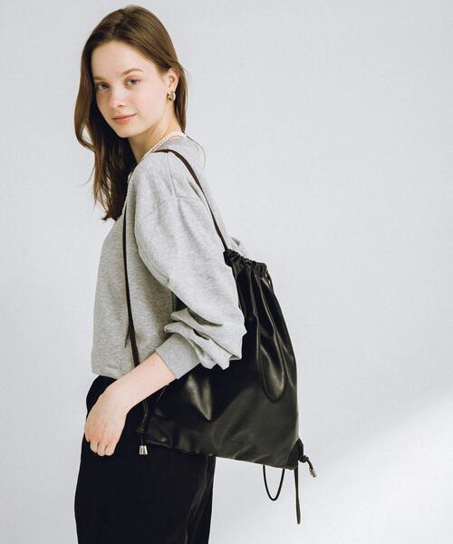 URBAN RESEARCH Sonny Label（アーバンリサーチサニーレーベル）の「エンボスロゴナップサック（バックパック/リュック・レディース・ブラック/アイボリー・ONE）」の5枚目の写真