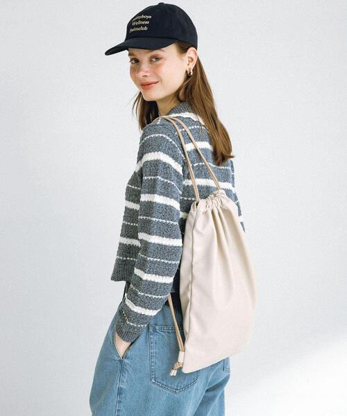 URBAN RESEARCH Sonny Label（アーバンリサーチサニーレーベル）の「エンボスロゴナップサック（バックパック/リュック・レディース・ブラック/アイボリー・ONE）」の15枚目の写真