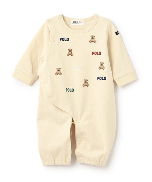POLO BCS】くま刺しゅう2WAYオール（ロンパース）｜petit main