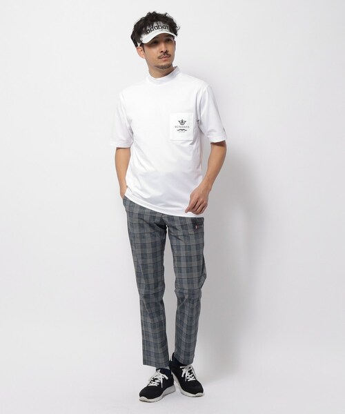 adabat（アダバット）の「【新レーベル ADABAT NAVY】UVカット/吸水速乾 ポケット付モックネックT（Tシャツ/カットソー・メンズ・ホワイト/ネイビー/ブラック・52/50/48/46）」の5枚目の写真