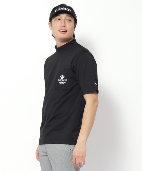 adabat（アダバット）の「【新レーベル ADABAT NAVY】UVカット/吸水速乾 ポケット付モックネックT（Tシャツ/カットソー・メンズ・ホワイト/ネイビー/ブラック・52/50/48/46）」の10枚目の写真