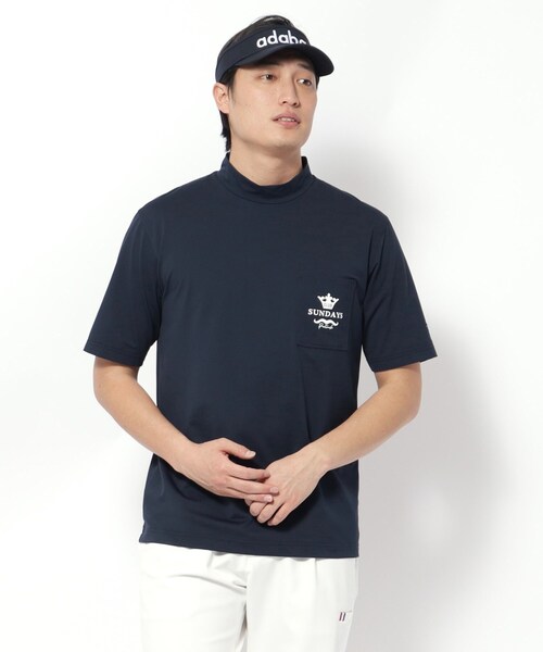 adabat（アダバット）の「【新レーベル ADABAT NAVY】UVカット/吸水速乾 ポケット付モックネックT（Tシャツ/カットソー・メンズ・ホワイト/ネイビー/ブラック・52/50/48/46）」の21枚目の写真