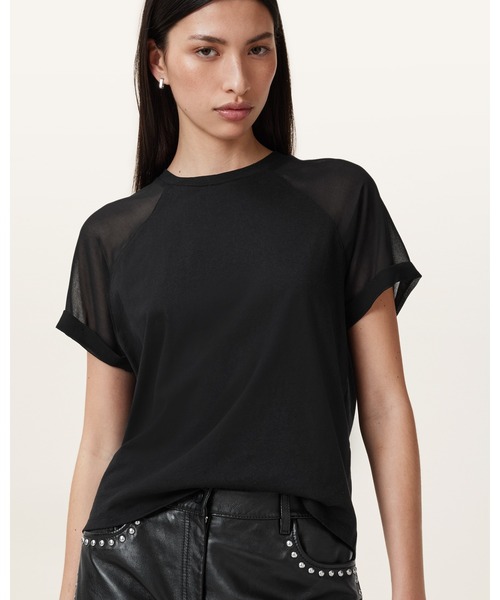 ALLSAINTS（オールセインツ）の「ANNIE CREW NECK T-SHIRT | ANNIE クルー ネック Tシャツ（Tシャツ/カットソー・レディース・ブラック・S/M/XS/L）」の3枚目の写真