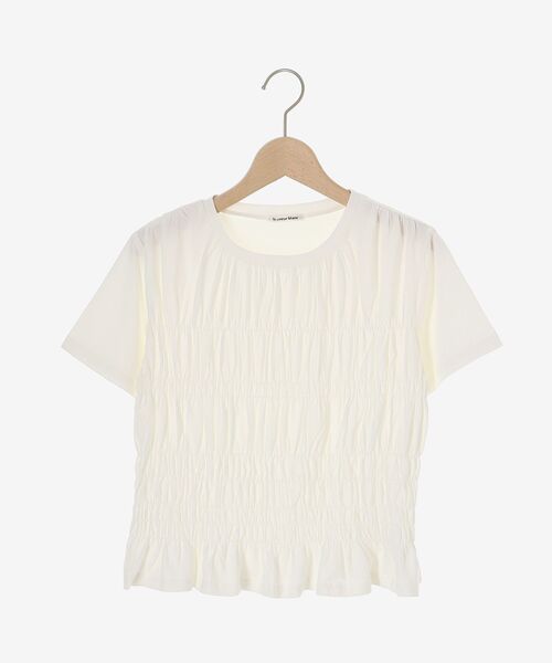 le.coeur blanc（ルクールブラン）の「フロントシャーリングTシャツ（Tシャツ/カットソー・レディース・オフホワイト/ブラック・38）」の13枚目の写真