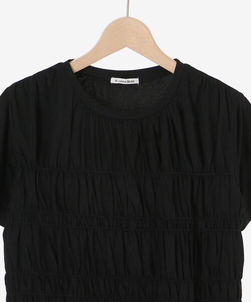 le.coeur blanc（ルクールブラン）の「フロントシャーリングTシャツ（Tシャツ/カットソー・レディース・オフホワイト/ブラック・38）」の9枚目の写真