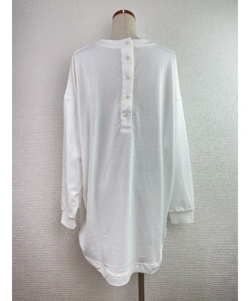 WORLD WIDE LOVE!（ワールドワイドラブ）の「ヘンリーネックラウンドTEE（Tシャツ/カットソー・レディース・イエロー/オフホワイト/ブラック・1）」の6枚目の写真