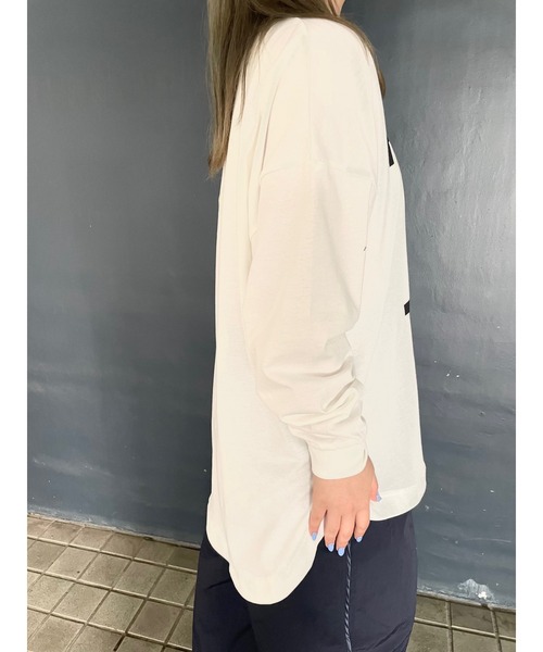 WORLD WIDE LOVE!（ワールドワイドラブ）の「ヘンリーネックラウンドTEE（Tシャツ/カットソー・レディース・イエロー/オフホワイト/ブラック・1）」の7枚目の写真