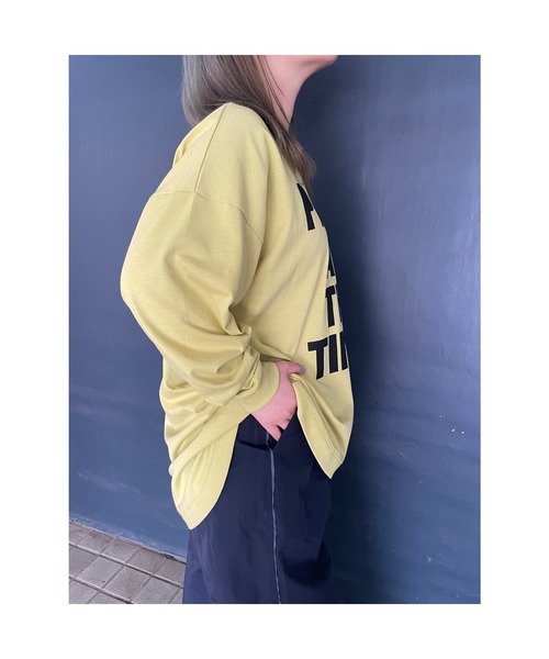 WORLD WIDE LOVE!（ワールドワイドラブ）の「ヘンリーネックラウンドTEE（Tシャツ/カットソー・レディース・イエロー/オフホワイト/ブラック・1）」の16枚目の写真