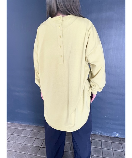 WORLD WIDE LOVE!（ワールドワイドラブ）の「ヘンリーネックラウンドTEE（Tシャツ/カットソー・レディース・イエロー/オフホワイト/ブラック・1）」の17枚目の写真