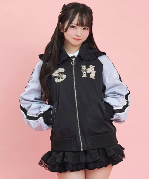 セール】取り外しフード付きスカジャン風ブルゾン（ブルゾン