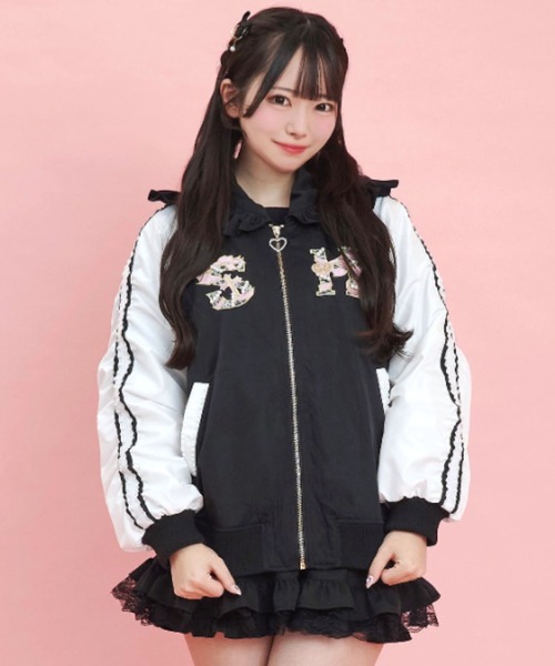 セール】取り外しフード付きスカジャン風ブルゾン（ブルゾン