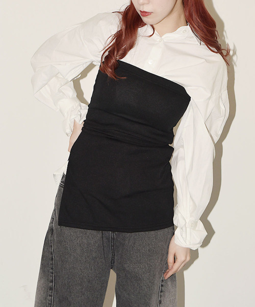 セール】ベアトップ ビスチェ風 チューブトップ 2WAY（チューブトップ