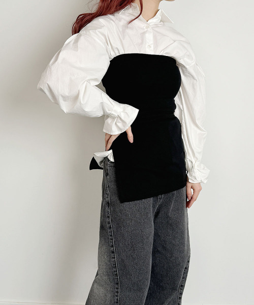 セール】ベアトップ ビスチェ風 チューブトップ 2WAY（チューブトップ