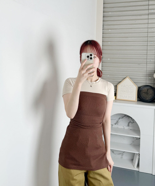 セール】ベアトップ ビスチェ風 チューブトップ 2WAY（チューブトップ