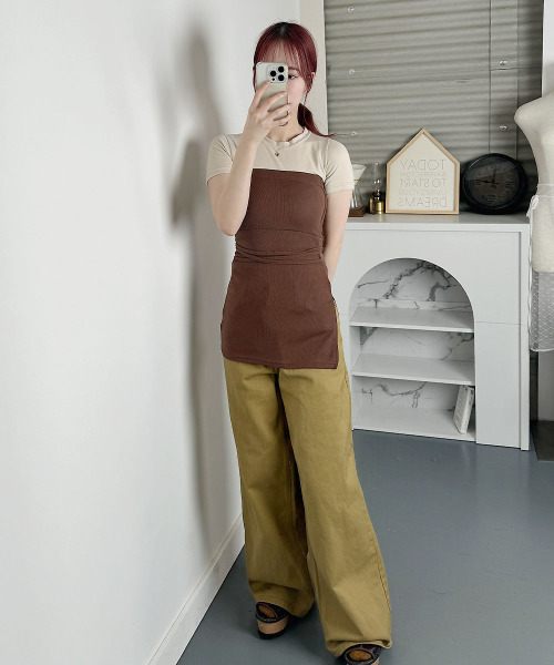 セール】ベアトップ ビスチェ風 チューブトップ 2WAY（チューブトップ