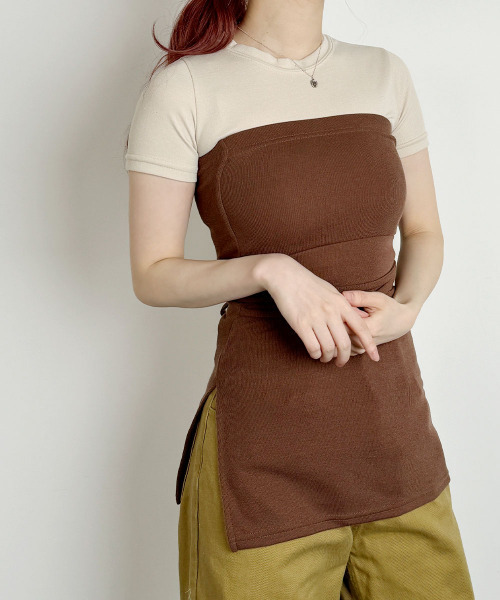 d.i.a. ベアトップ トップス Y2K d.i.a ダイヤ 背中見せ y2k ベアトップ トップス 長袖 チェーン