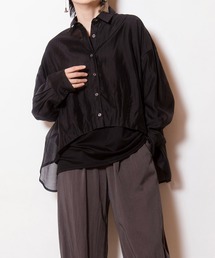 シアーバックギャザーブラウス