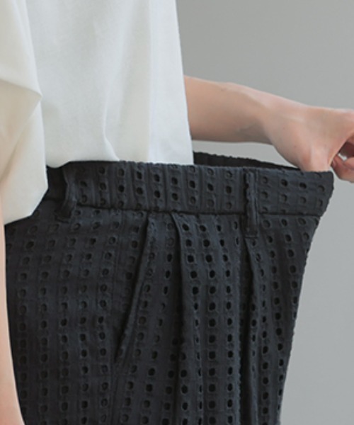 HUG.U（ハグユー）の「ナチュゆる メッシュコットンパンツ（その他パンツ・レディース・ブラック/ホワイト・M/L）」の17枚目の写真