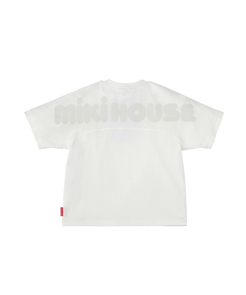 MIKI HOUSE（ミキハウス）の「【WEB限定】バックロゴ半袖Ｔシャツ（Tシャツ/カットソー・キッズ・パープル/グリーン/ライトグリーン/ブルー/ホワイト/レッド/ネイビー/イエロー・120cm/100cm/80ｃｍ/130cm/90cm/110cm/150cm/140cm）」の2枚目の写真