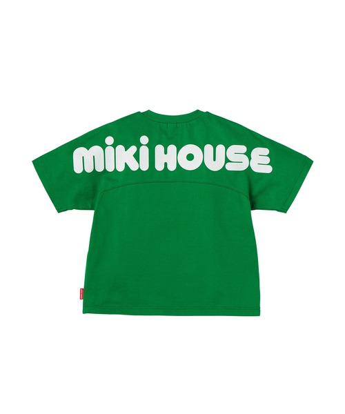 MIKI HOUSE（ミキハウス）の「【WEB限定】バックロゴ半袖Ｔシャツ（Tシャツ/カットソー・キッズ・パープル/グリーン/ライトグリーン/ブルー/ホワイト/レッド/ネイビー/イエロー・120cm/100cm/80ｃｍ/130cm/90cm/110cm/150cm/140cm）」の3枚目の写真