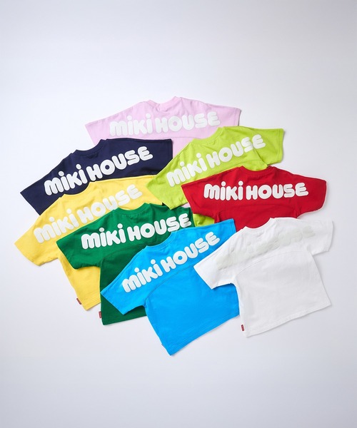 MIKI HOUSE（ミキハウス）の「【WEB限定】バックロゴ半袖Ｔシャツ（Tシャツ/カットソー・キッズ・パープル/グリーン/ライトグリーン/ブルー/ホワイト/レッド/ネイビー/イエロー・120cm/100cm/80ｃｍ/130cm/90cm/110cm/150cm/140cm）」の11枚目の写真