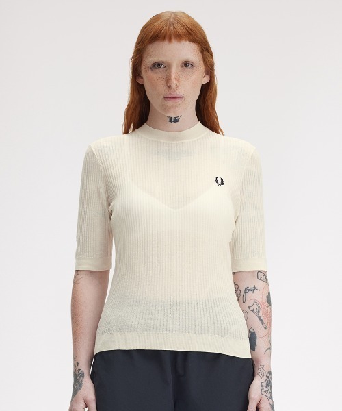 Sheer Knit High Neck Top／シアーニットハイネックトップス（T