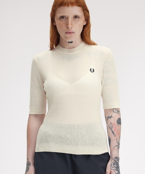 FRED PERRY フレッドペリー モックネックシアーニット FRED PERRY フレッドペリー レディース モックネックシアー
