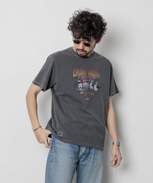 CHUMS（チャムス）の「CHUMS×SAUVENIR/チャムス×サウベニア 別注 ALL NIGHT SAUNA TOUR Tee/オールナイトサウナ/整う/サウナ（Tシャツ/カットソー・メンズ・ブラック/イエロー系その他/ホワイト/グリーン系その他・MEDIUM/LARGE/X-LARGE）」の19枚目の写真