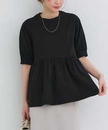 綿100%ペプラム半袖Tシャツ