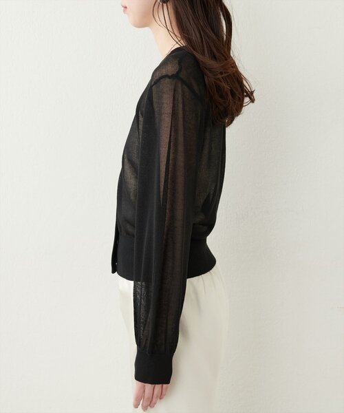 natural couture（ナチュラルクチュール）の「ドット釦シアーカーデ（カーディガン/ボレロ・レディース・ラベンダー/ミント/オフホワイト/グレイッシュベージュ/サックスブルー/ブラック・FREE）」の18枚目の写真